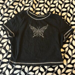 Black Butterfly Kids T-Shirt
